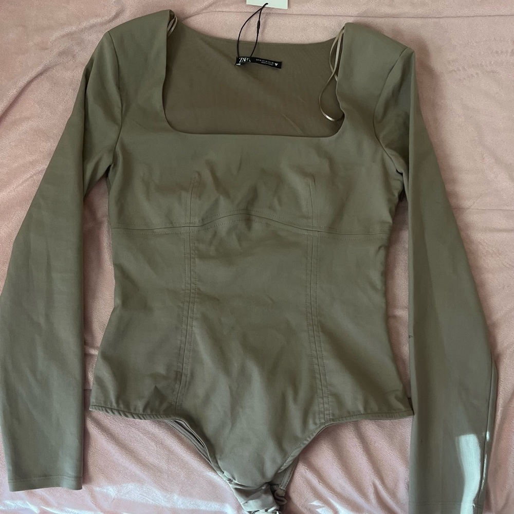 Green Zara bodysuit